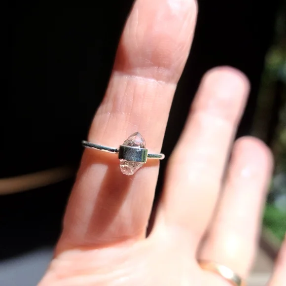 1karat Herkimer diamond sterling ring sz6.75 - Picture 8 of 9